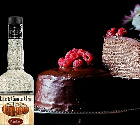 Bizcocho de chocolate y Crema de Orujo Panizo