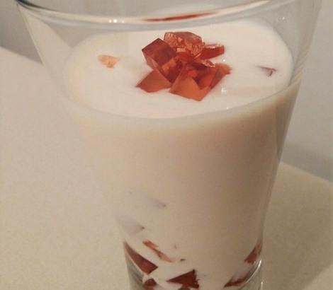 Curd and Pacharán Sorbet