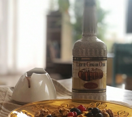 Gofres de calabaza con crema de orujo & miel